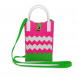 Portacellulare a maglia zig zag – Multicolor Fucsia e Verde