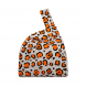 Borsa a nodo giapponese Animalier – leopardata Arancione e Panna