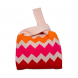 Borsa a nodo giapponese in maglia – motivo zig zag Multicolor
