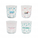 Set 4 Bicchieri in vetro decorati – "Good Vibes" multicolor