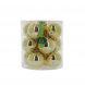 Palline di Natale oro luminoso in vetro Set 12 pz 8 cm