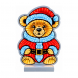 Orso natalizio luminoso effetto infinity H 40 cm