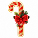 Candy Cane luminoso LED con fiocco H 37,5 cm