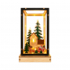 Lanterna natalizia in legno con scena LED H 20 cm