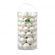 Palline per albero in vetro bianche tubo 48 pz