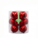 Palline di Natale rosse in vetro 12 pz 8 cm