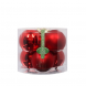 Palline di Natale rosse grandi in vetro 6pz