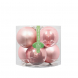 Sfere natalizie grandi rosa in vetro 6 pezzi 10 cm