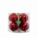 Set 6 palline di natale vetro sangue d'oca 10cm